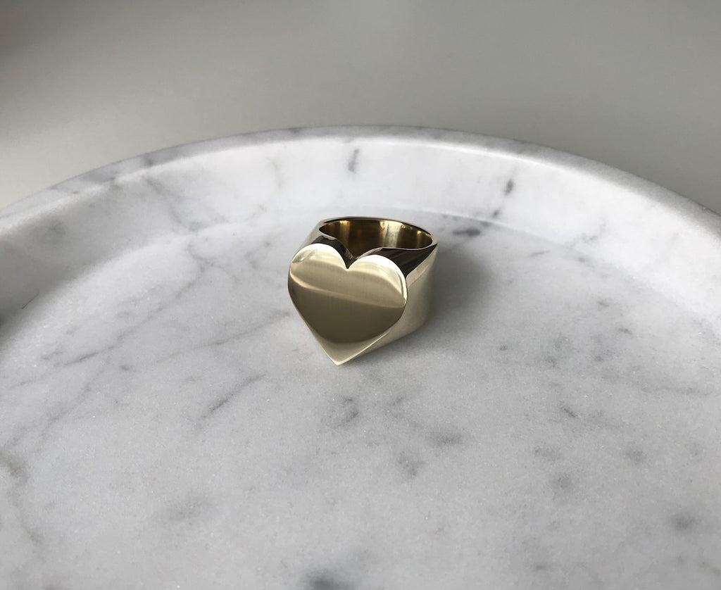 NEW!!! MEGA HEART RING - BRASS