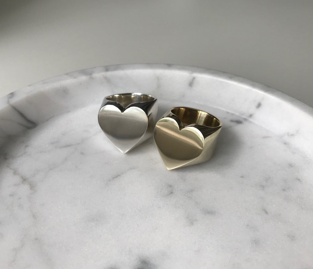 NEW!!! MEGA HEART RING - BRASS