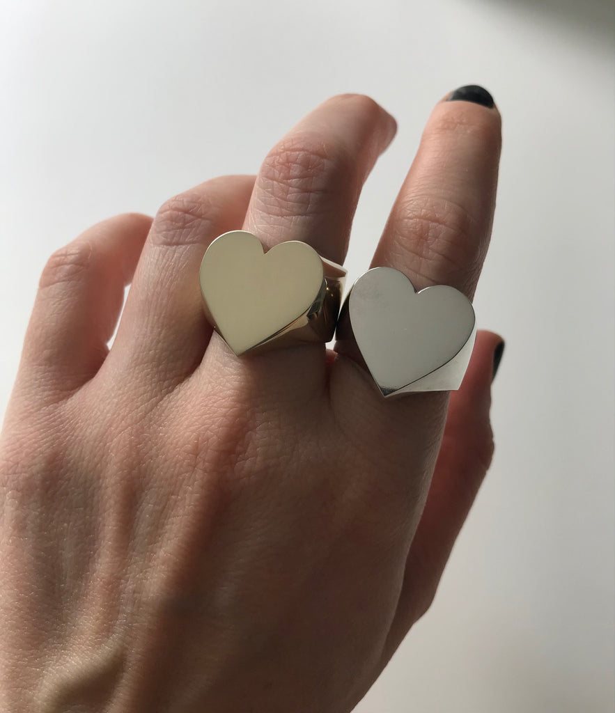 NEW!!! MEGA HEART RING - BRASS