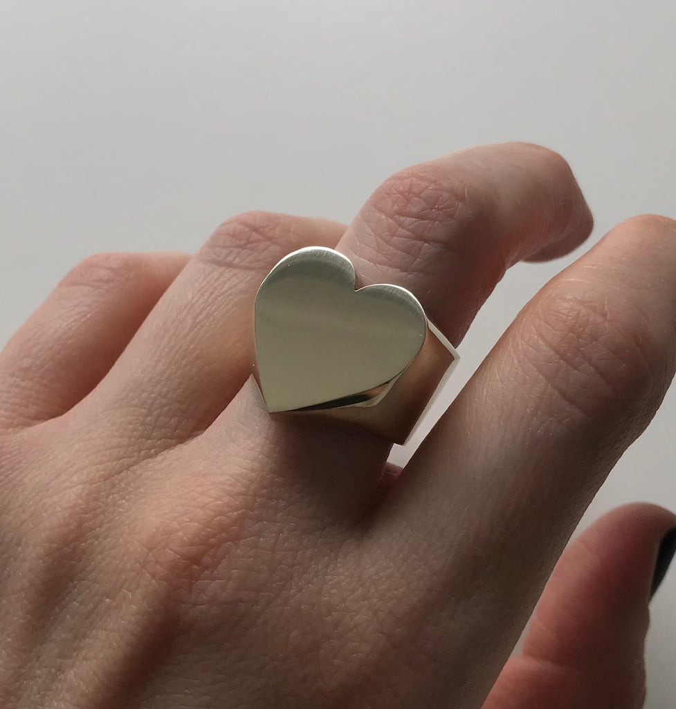 NEW!!! MEGA HEART RING - BRASS