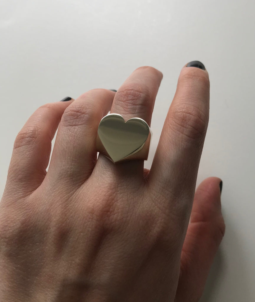 NEW!!! MEGA HEART RING - BRASS